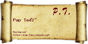 Pap Teó névjegykártya