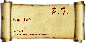 Pap Teó névjegykártya